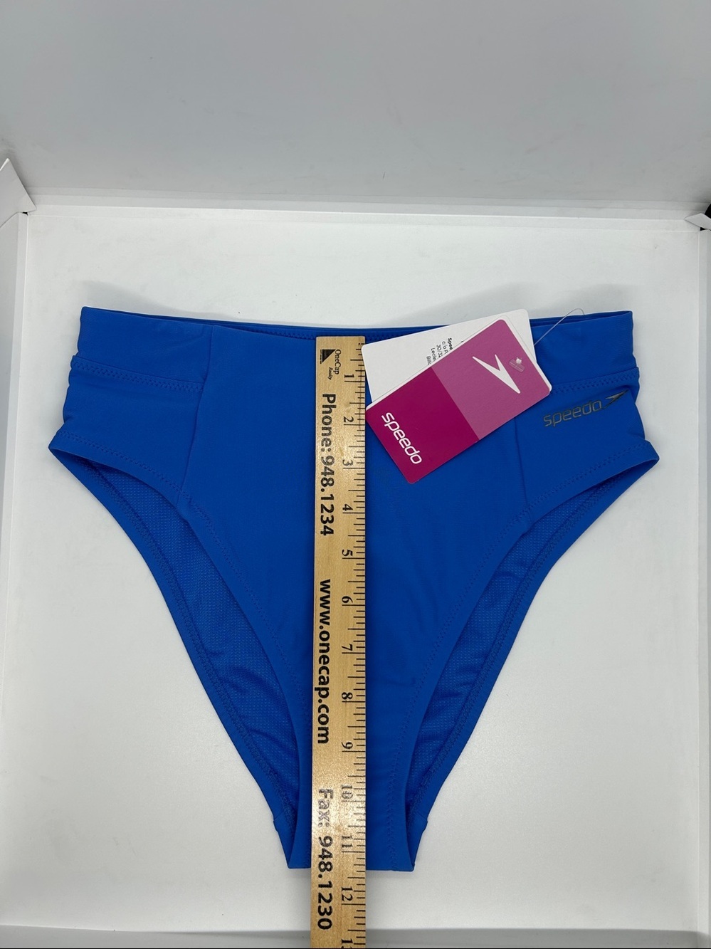 Speedo Bright Blue High-Cut Swim Briefs Women, Size XS NWT. - Picture 7 of 9